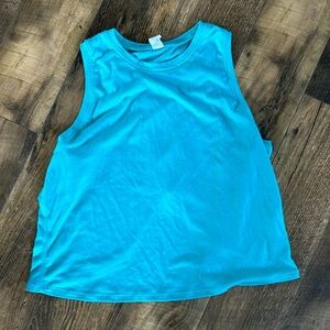 90 Degree Cropped Top Tank Small- Teal